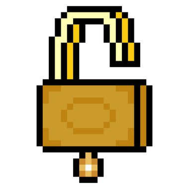 Piksel resim tarzında asma kilit anahtarı