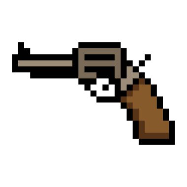 Piksel resim tarzında tabanca