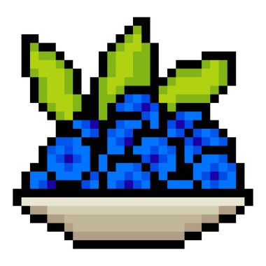 Beyaz arka planda pikselli yaban mersini kasesi.