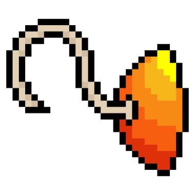 Beyaz arkaplanda izole edilmiş piksel resimli korsan kancası