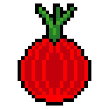 Piksel resimli kırmızı soğan