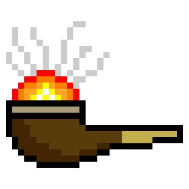 Piksel sanat tarzında sigara piposu.