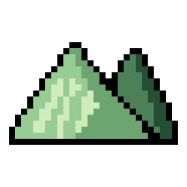 Piksel sanat tarzında bir dağ