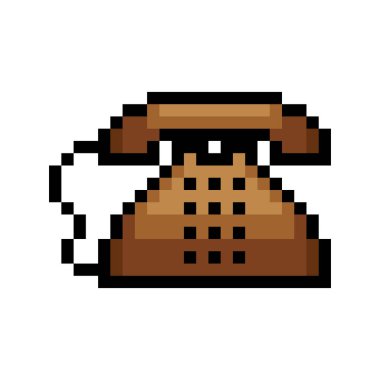 Piksel resim tarzında klasik telefon