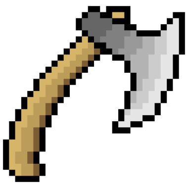 Piksel sanat tarzlı balta silahı