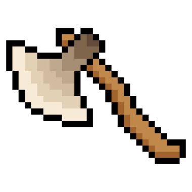 Piksel resim tarzında balta