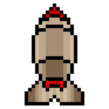 Piksel sanat tarzında nükleer bomba füzesi.