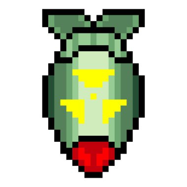 Piksel sanat tarzında nükleer bomba.