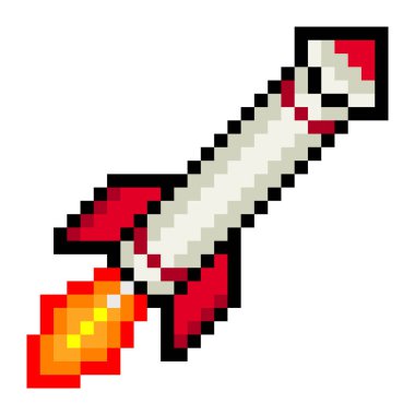 Piksel sanat tarzında roket füzesi