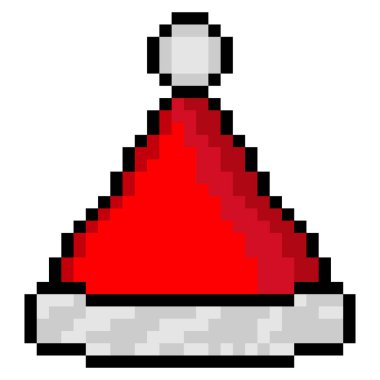 Piksel sanat tarzında Noel Baba şapkası