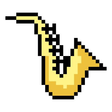 Piksel sanat tarzında saksafon