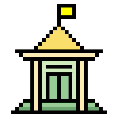 Okul binası piksel sanat tarzı