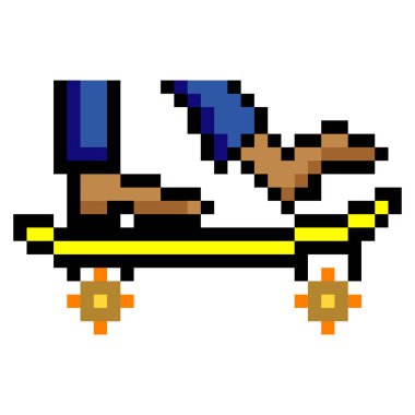 Piksel resim tarzında kaykay oyunu