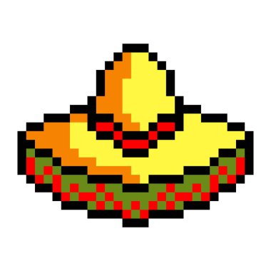 Piksel sanatı ile Meksika şapkası.