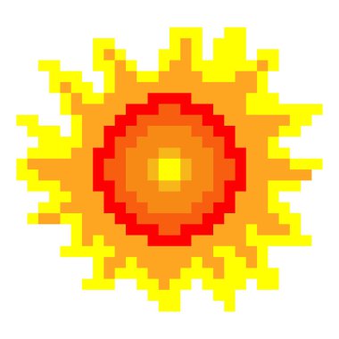 Piksel sanat tarzında güneş