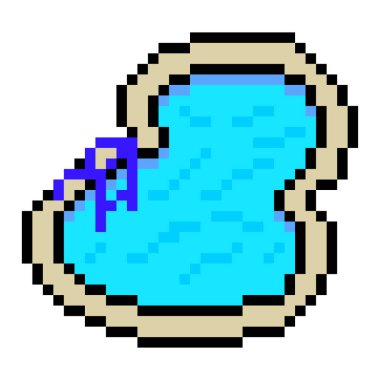 Beyaz arkaplanda pikselli yüzme havuzu