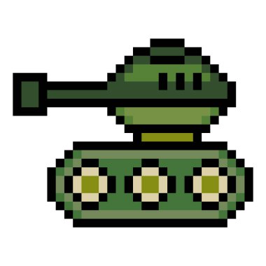 Piksel sanat tarzında zırhlı tank.