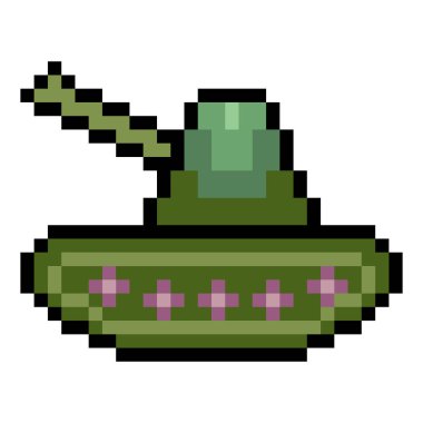 Savaş makinesi piksel sanatı tarzında zırhlı tank.