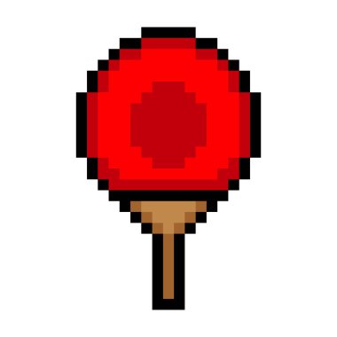 Piksel sanat tarzında masa tenisi raketi