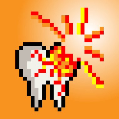 Piksel sanat tarzında diş ağrısı