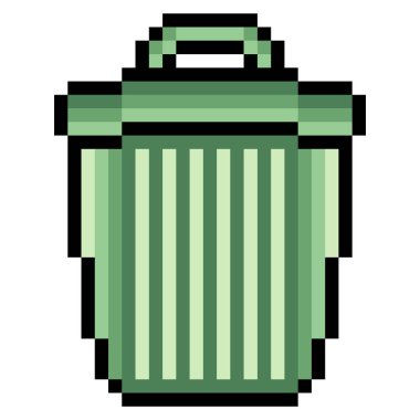 Piksel resimli yeşil çöp kutusu
