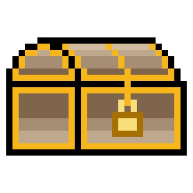 Piksel sanatında hazine sandığı.