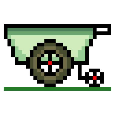 Piksel sanat tarzında bir tramvay