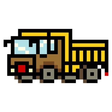 Piksel sanat tarzında kamyonet arabası