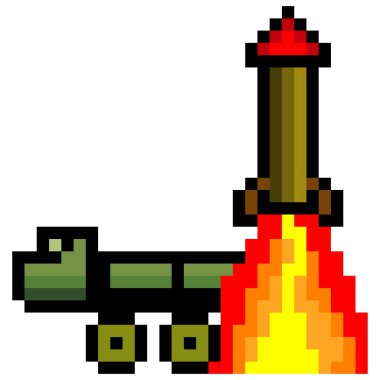 Piksel sanatı olan füze fırlatıcı kamyonu