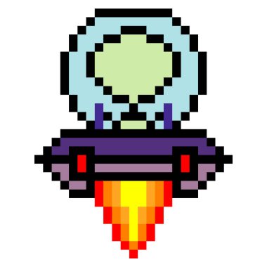 UFO uçan daire pikseli sanat stili