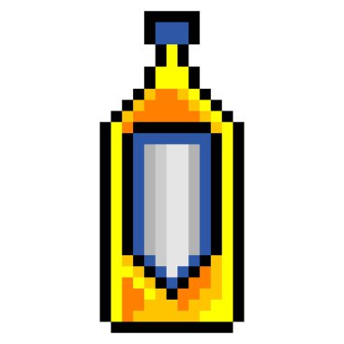 Piksel sanat tarzında votka şişesi.
