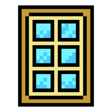 Piksel resimli ahşap pencere