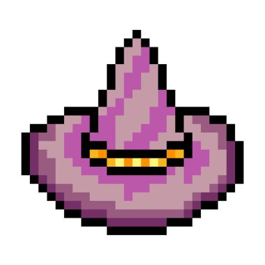 Piksel resim tarzında cadı şapkası