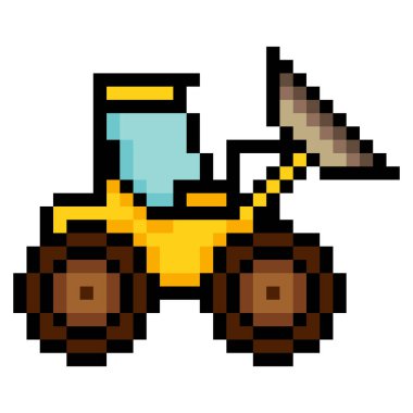 Piksel sanat tarzında buldozer inşaat makineleri