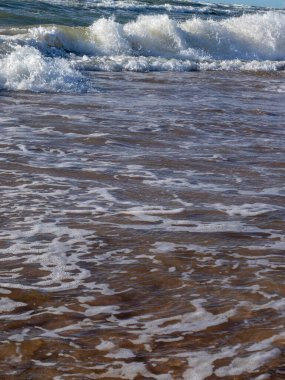 Sahilde deniz köpüğü