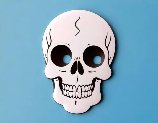 stock image A transparent human skull is displayed against a dark background, showcasing its bone structure, facial features, and intricate details that highlight its anatomy.