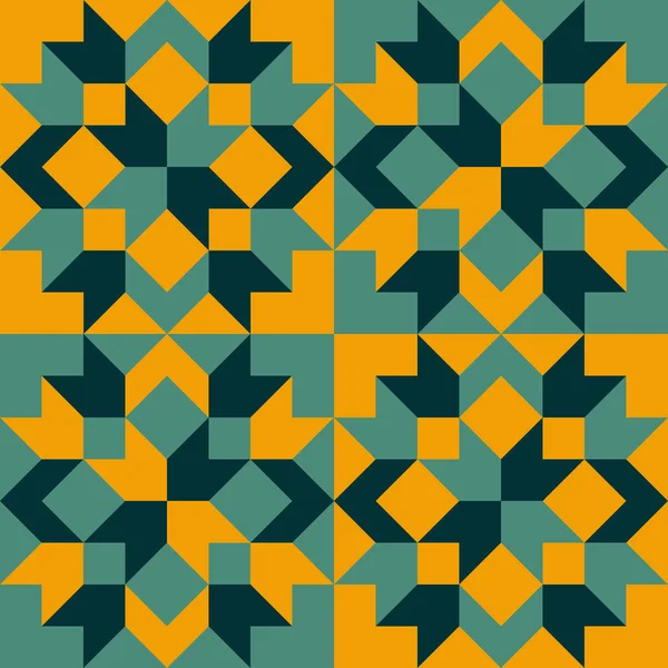 Vintage 70Er Farbe Geometrisches Nahtloses Muster Scheunendecke Vektor Illustration — Stockvektor