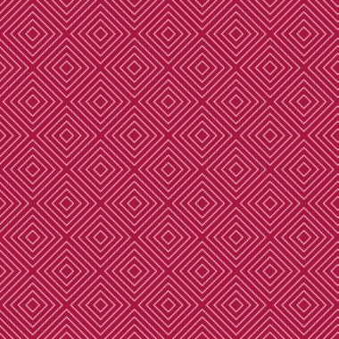 Geometrik çizgi sanat vektörü, mor renkli arka planda kusursuz desen. Modern duvar kağıdı, parlak kiremit arkaplan, tek renkli grafik ögesi. 