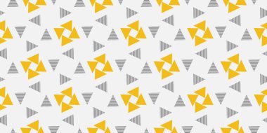 Geometrik üçgenler kusursuz vektör deseni. Çizgili soyut sanat tasarımı. Moda duvar kağıdı arka planı. Tekstil, duvar kağıdı ve kumaş için mükemmel.