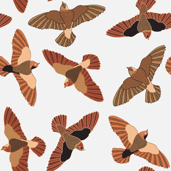 Swallow birds flying seamless pattern. Vector illustration. American cliff swallow bird graphics background.