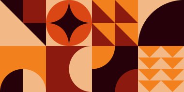 Basit şekilli geometri minimalistik sanat eserleri. İş sunumu için İskandinav tarzında soyut vektör deseni tasarımı, markalaşma paketi.