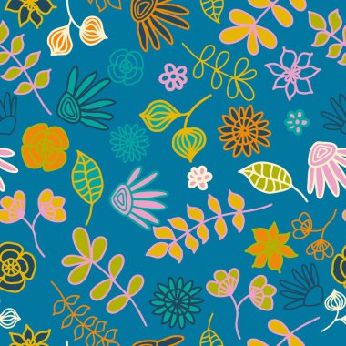 Kusursuz çiçeksiz vektör tekrarlama şablonu. Vektör el çizimi illüstrasyon. Moda baskıları için zarif bir şablon. Moda tekstili için tasarım. 