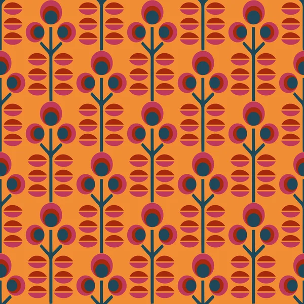 Nahtloses Retro Blumenmuster Skandinavischen Stil Modernes Abstraktes Design Für Papier — Stockvektor