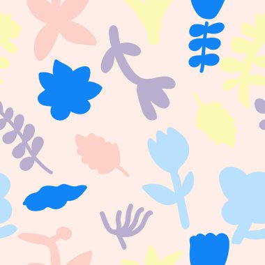 Soyut çiçek pürüzsüz deseni şekillendirir. Moda modası geçmiş 90 'ların karikatür tarzında harika kokulu çiçekler.. 