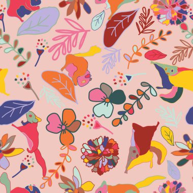 Sincaplar ve çiçeklerle kusursuz desen. Orman hayvanı vektör deseni. Hediye paketi, duvar kağıdı, çocuk odası ve giysi için mükemmel..