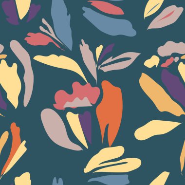 El çizimi yaz çiçekli arka plan. Tek renkli illüstrasyon. Siluetler. Baskı ve dekorasyon için sonsuz tasarım. Tekrarlanabilir botanik arkaplan. 