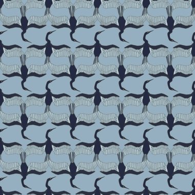 Kuşlar kusursuz şablon vektörü. Moda düz grafik. Anhinga kuşları grafik vektör çizimi. 