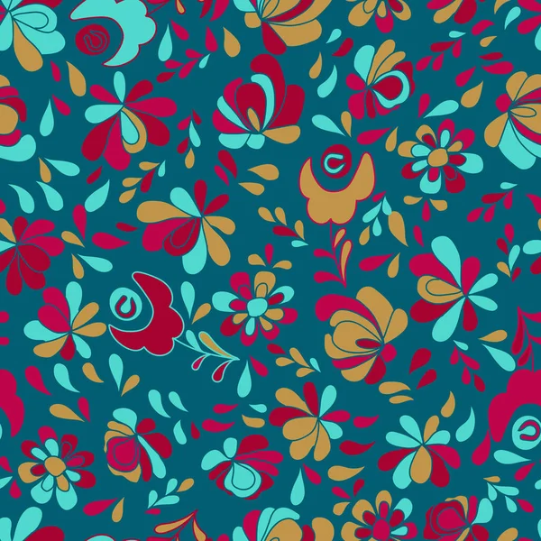 Nahtlose Volkskunst Florales Muster Vektorillustration Für Textildruck Vintage Tapete Vorhanden — Stockvektor