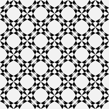 Soyut operasyon sanatı kusursuz desen. Dekoratif siyah-beyaz görsel yanılsama dokusu arka planı. Üç boyutlu illüzyon. Vektör illüstrasyonu. 