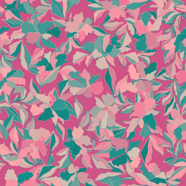 Florales Nahtloses Muster Mit Frühlingsblumen Romantisches Bloom Design Vektor Handgezeichnete — Stockvektor